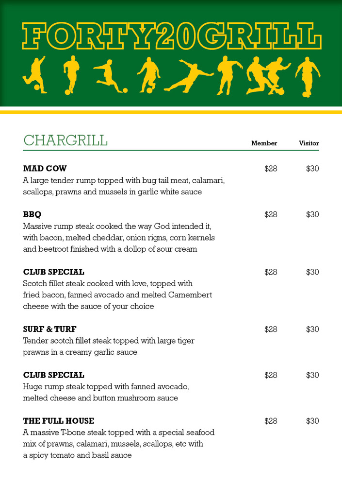 Menu Design by foo for this project | Design #2685293