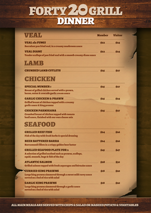 Menu Design by C23design Company for this project | Design: #2703405