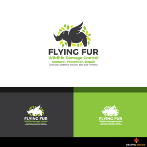Flying Fur Wildlife Damage Control. Removal, Prevention, Repair. Licensed, Certified, Insured. Safe and Humane. | Design de Logo par Graphic Bricks