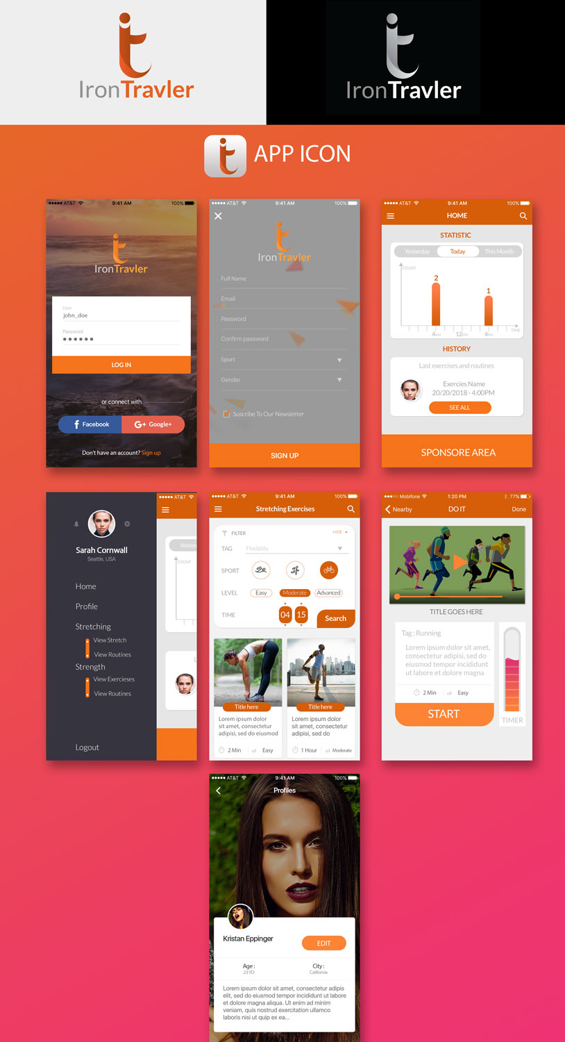 App-Design von Oudib für IronTraveler | Design #16732524