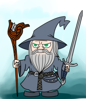 Gandalf plus Little My Moomin Illustration | Diseño Con Ilustración por B'signs