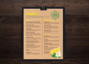 elegant playful restaurant menu design for hundred monkeys by