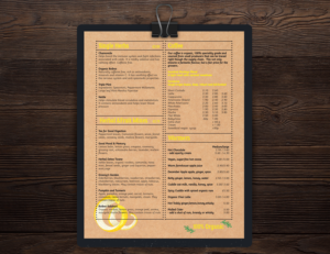 Design de Menu par Iwana Ioana pour Hundred Monkeys | Design : #16715847