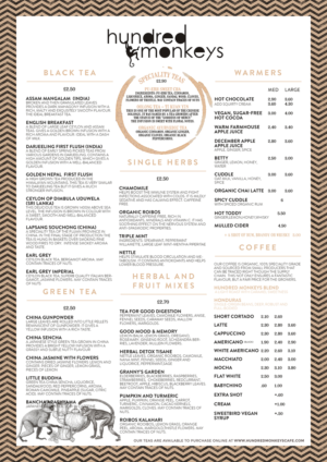 Design de Menu par mrmrnjr pour Hundred Monkeys | Design : #16799530