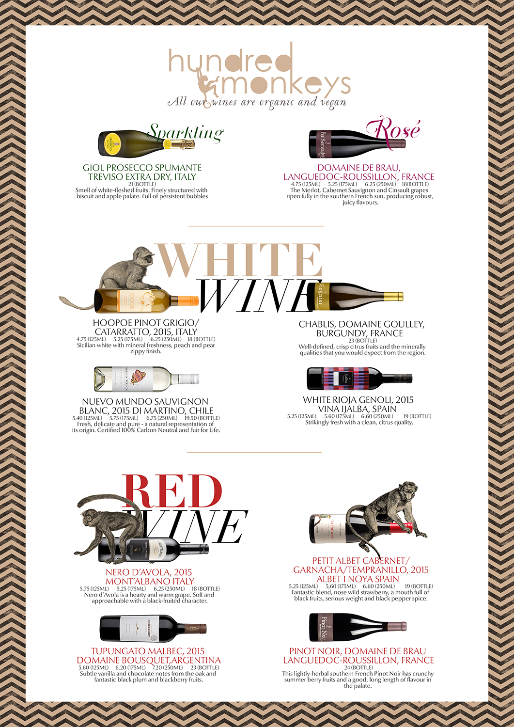 Menu Design by mrmrnjr for Hundred Monkeys | Design #16799609