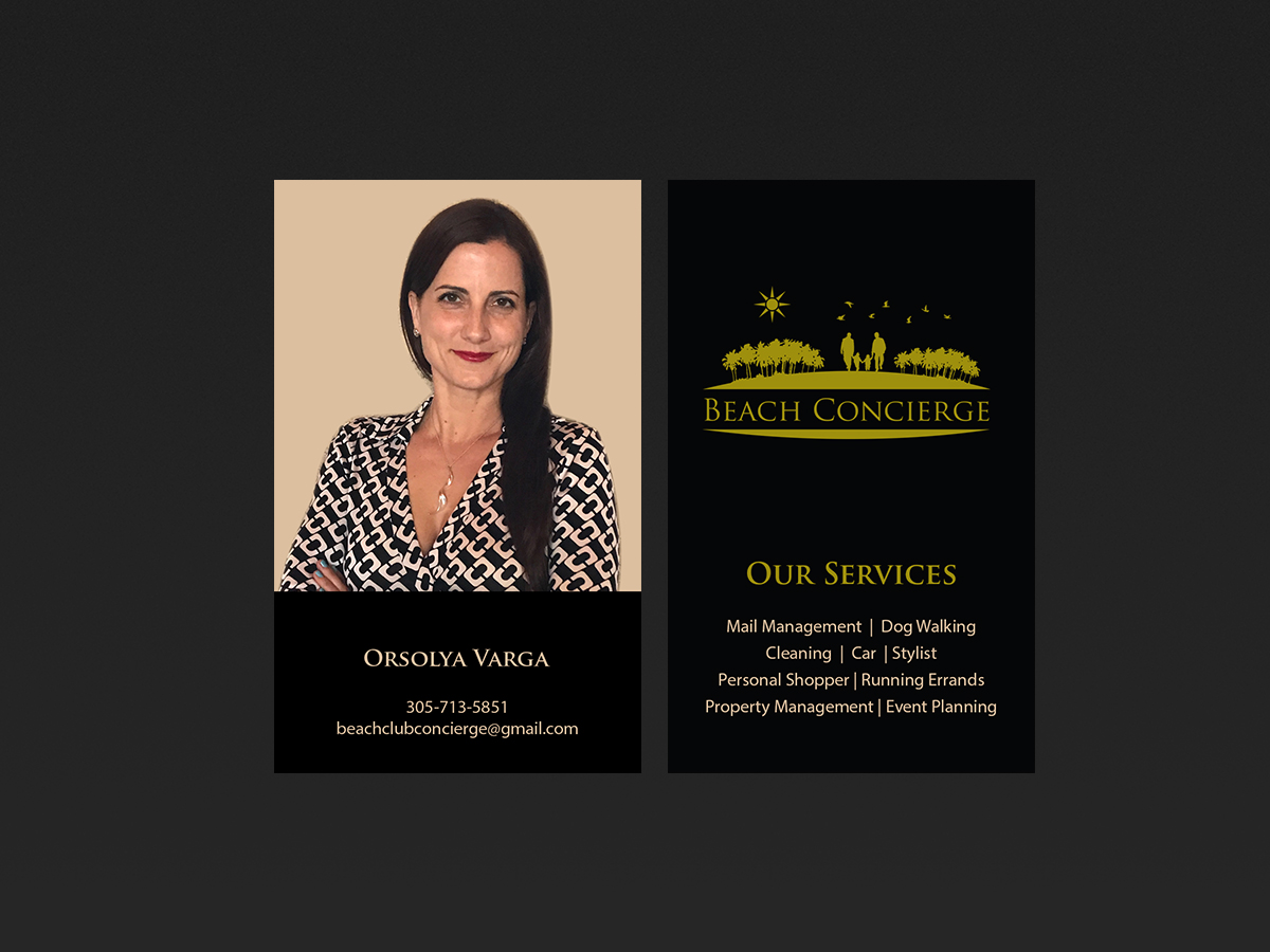 Business Card Design by Creations Box 2015 for Beach Concierge  | Design #16729546