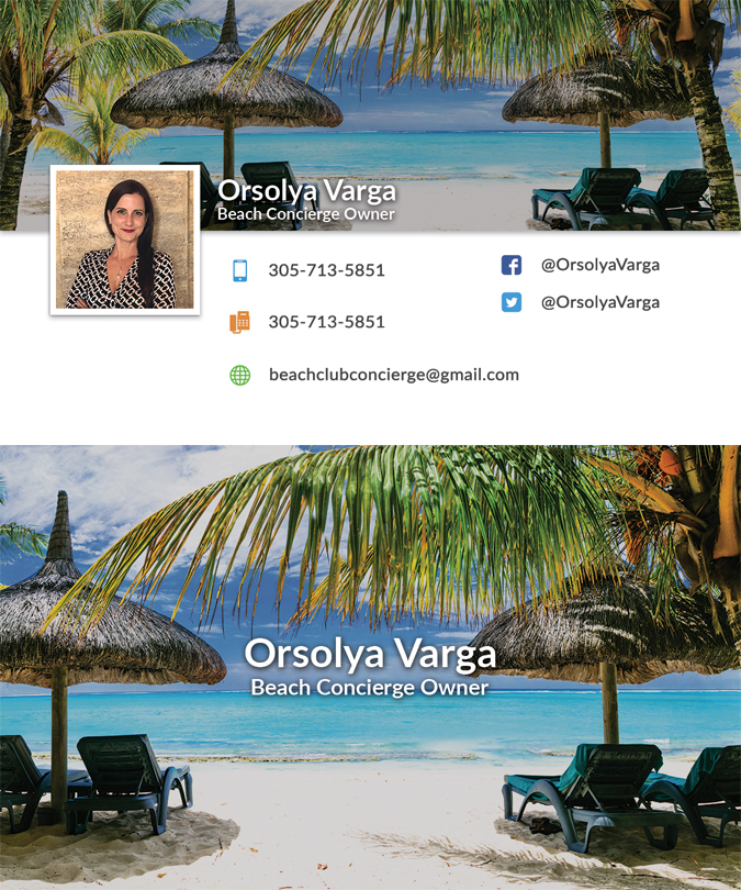 Business Card Design by AlghoziDesign for Beach Concierge  | Design #16725904