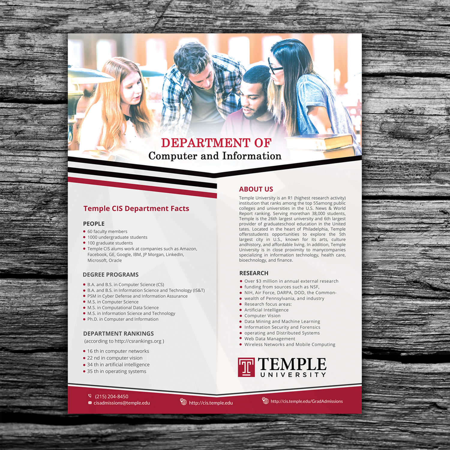 Bold, Serious, Education Flyer Design for Temple University by 