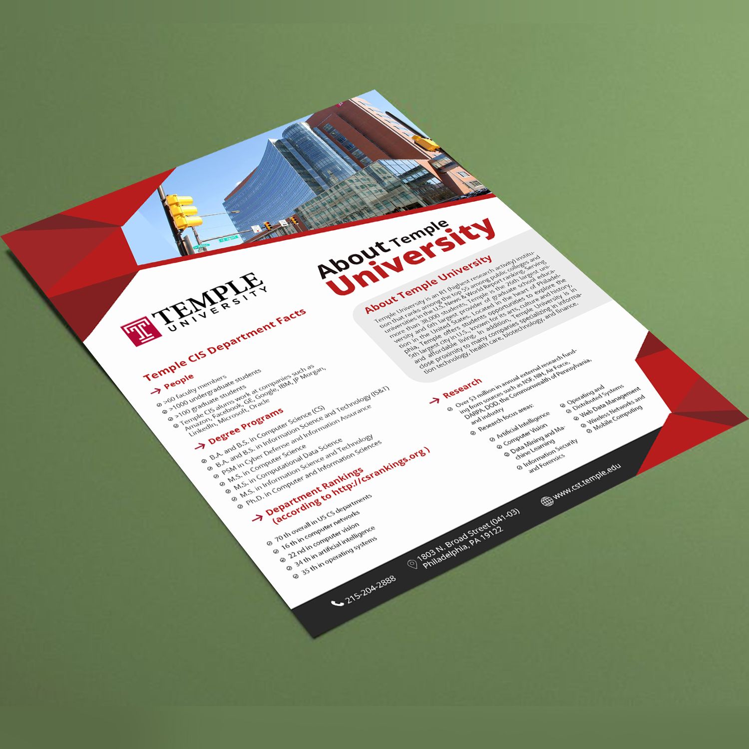 Flyer Design by creative.bugs for Temple University | Design #16696556