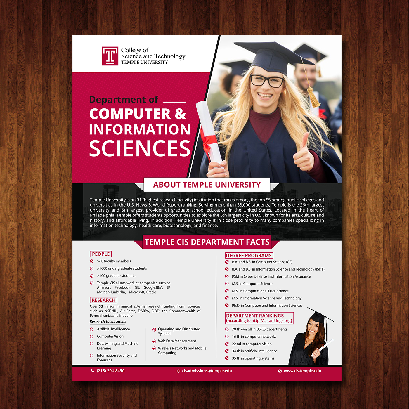 Flyer Design by creative.bugs for Temple University | Design #16708287