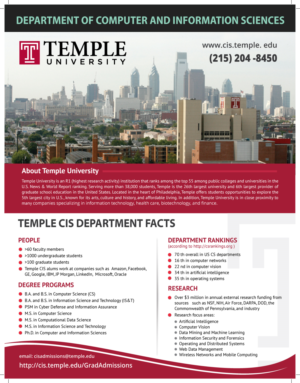 Flyer Design by meet007 for Temple University | Design: #16715404