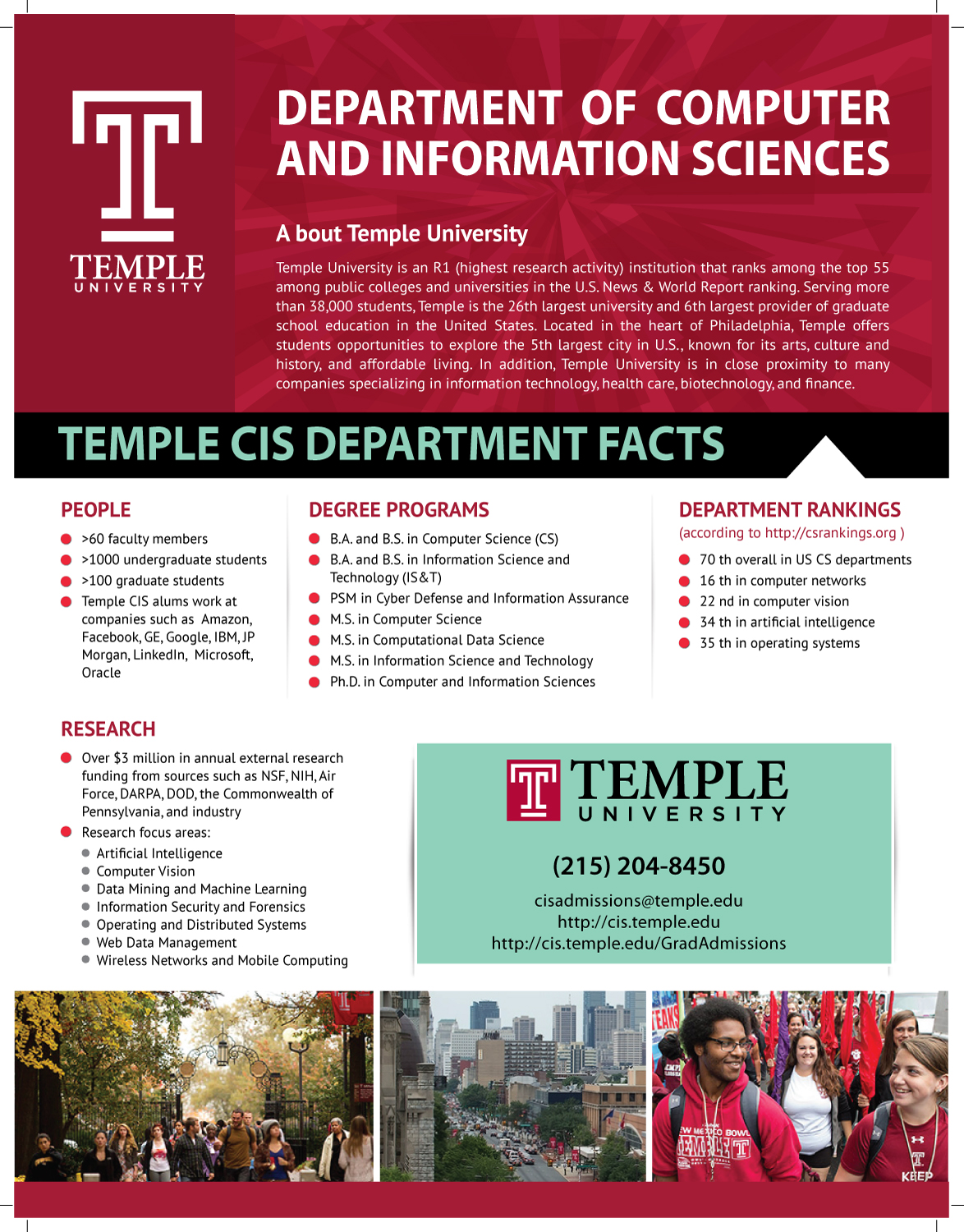 Flyer Design by meet007 for Temple University | Design #16715938