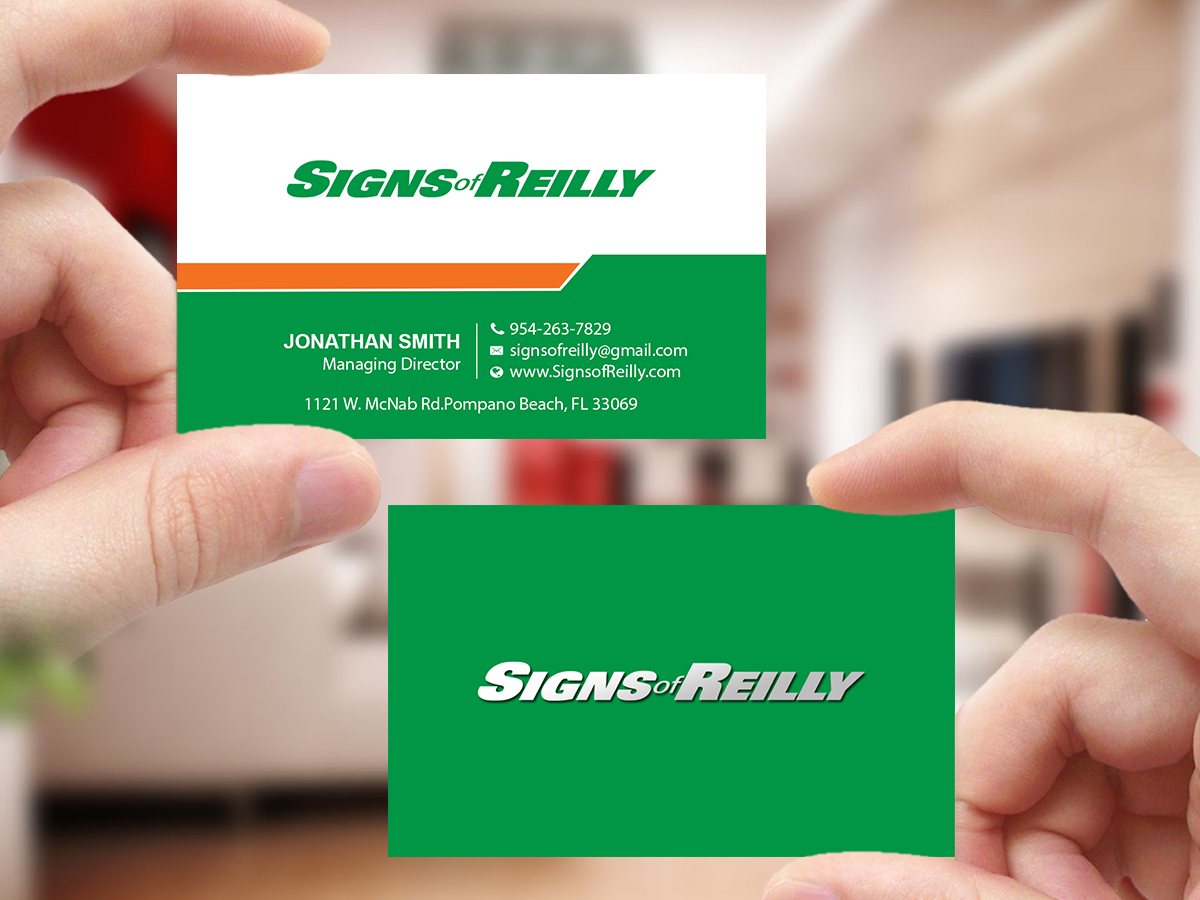 Business Card Design by Creations Box 2015 for Signs of Reilly | Design #16698072