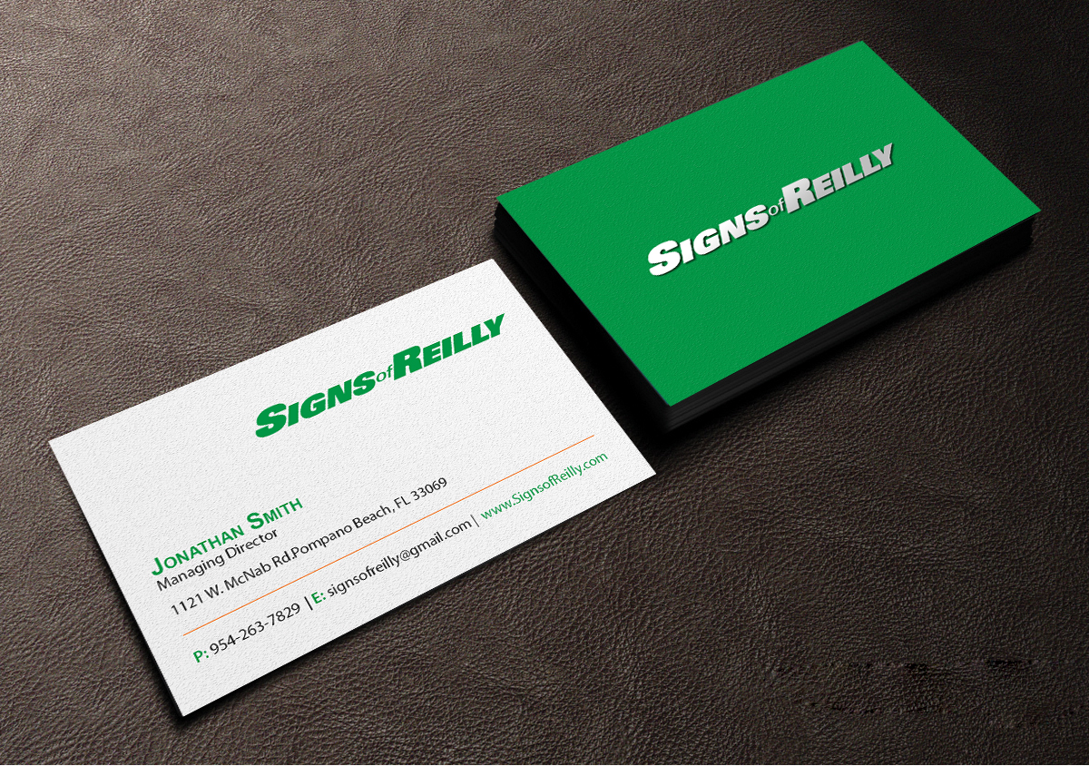 Business Card Design by Creations Box 2015 for Signs of Reilly | Design #16698073