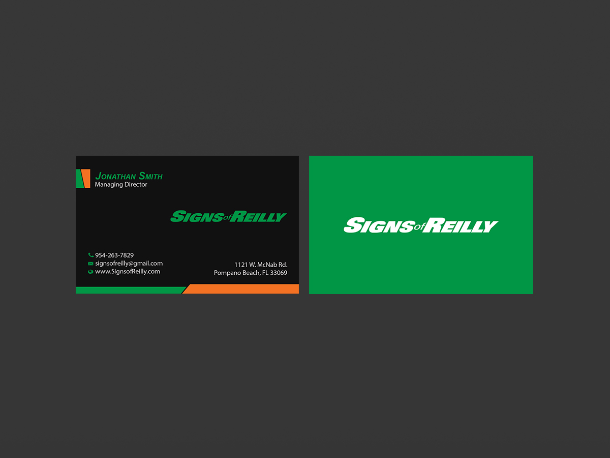 Business Card Design by Creations Box 2015 for Signs of Reilly | Design #16698074