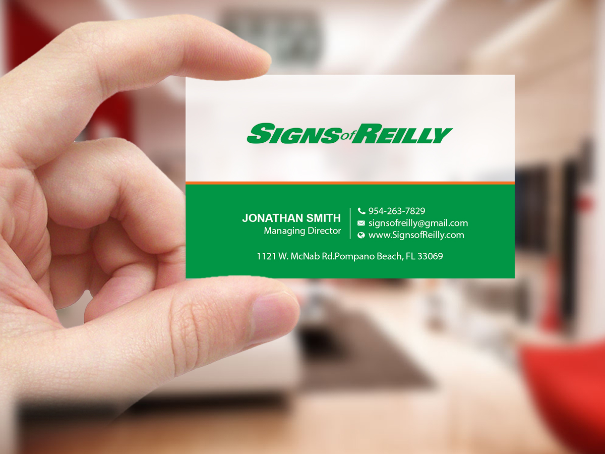 Business Card Design by Creations Box 2015 for Signs of Reilly | Design #16698076