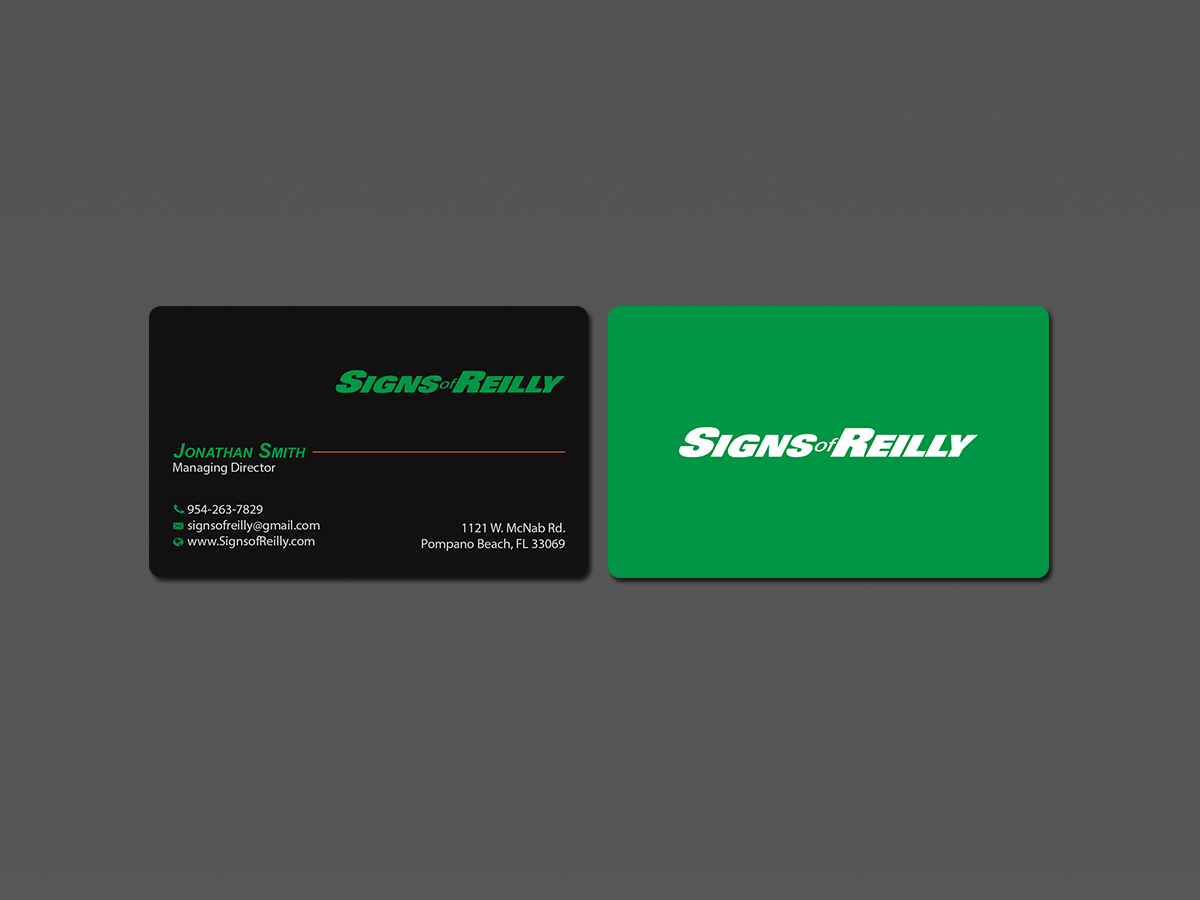 Business Card Design by Creations Box 2015 for Signs of Reilly | Design #16698077