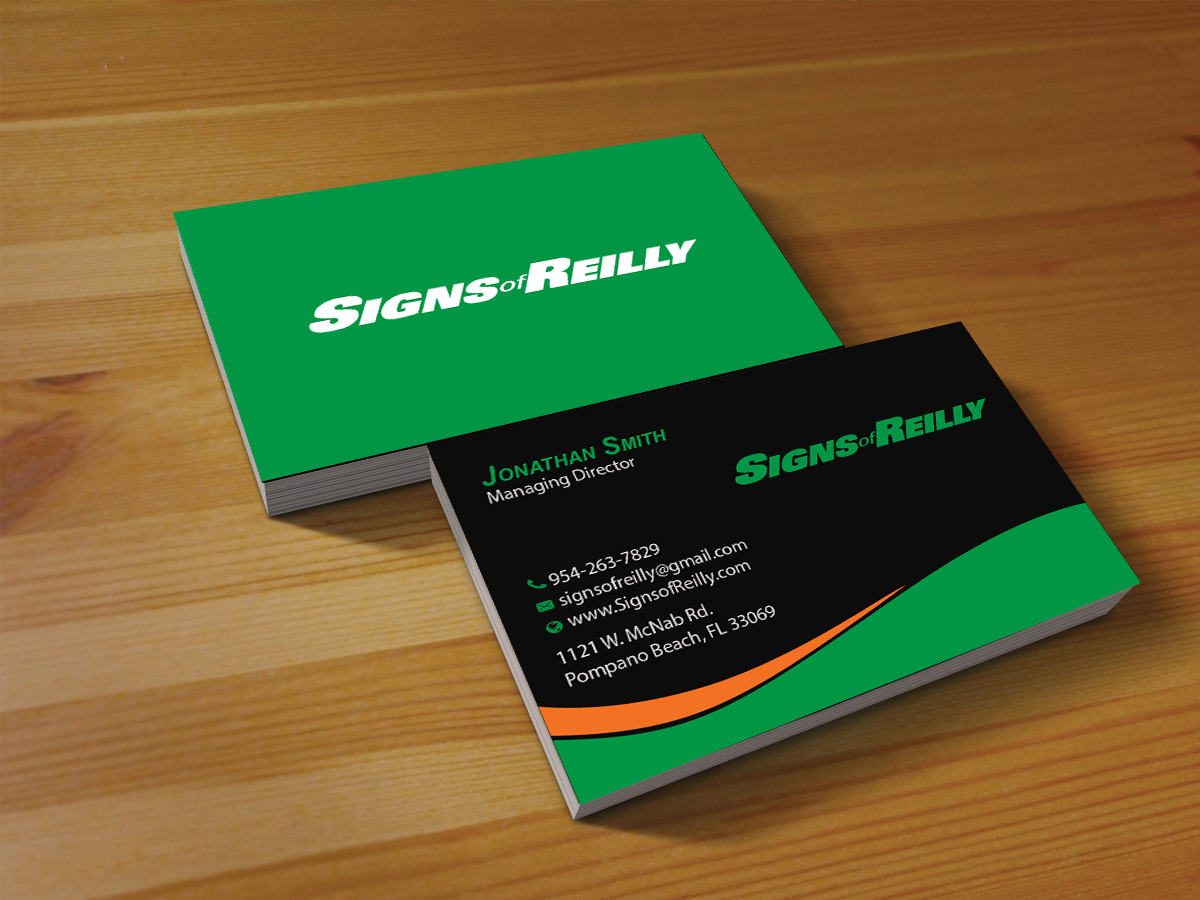 Business Card Design by Creations Box 2015 for Signs of Reilly | Design #16698083
