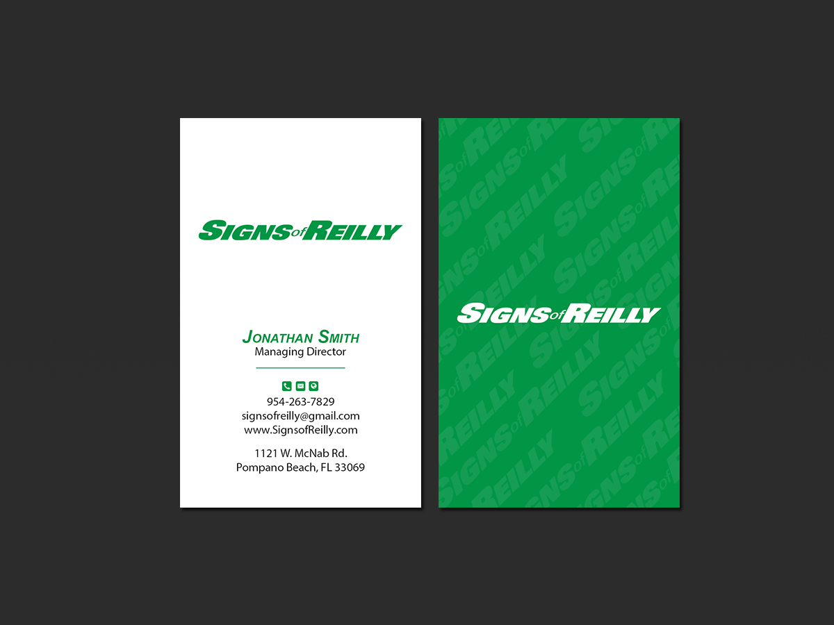 Business Card Design by Creations Box 2015 for Signs of Reilly | Design #16698086