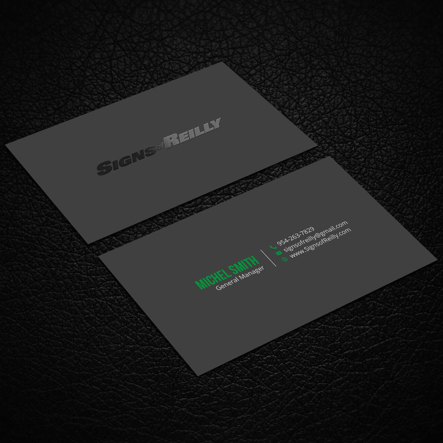 Business Card Design by Right_D for Signs of Reilly | Design #16690573
