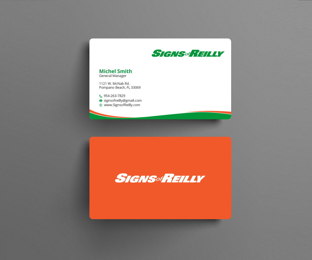 Business Card Design by Right_D for Signs of Reilly | Design #16690781
