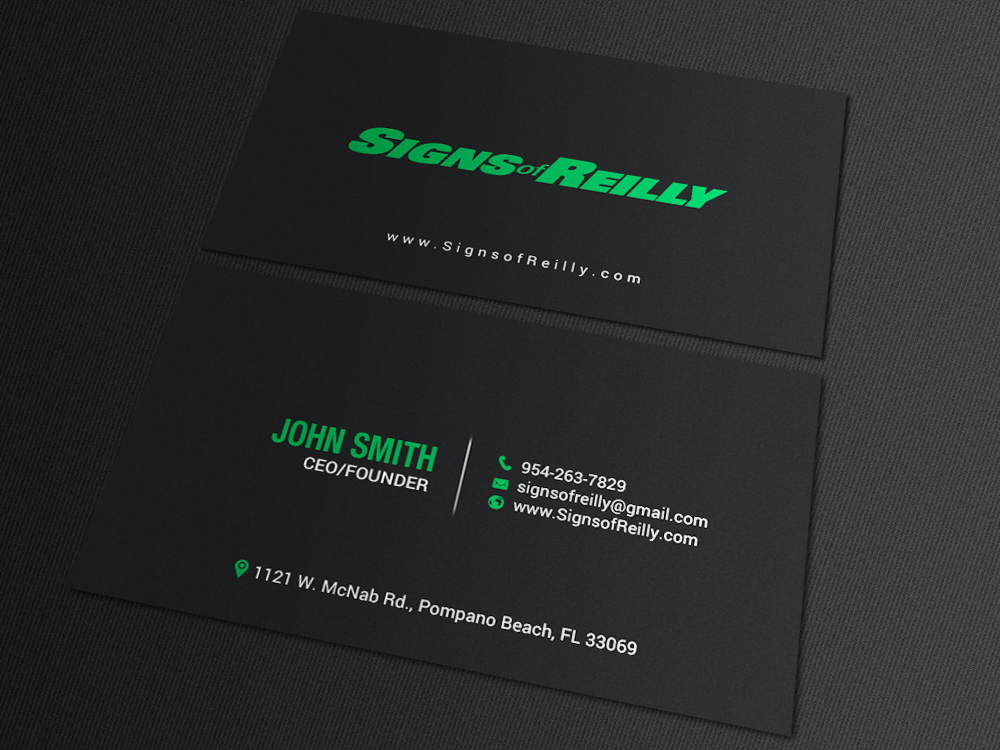 Business Card Design by chandrayaan.creative for Signs of Reilly | Design #16695761