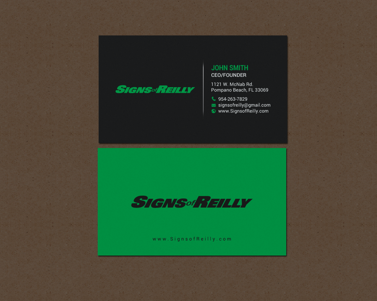 Business Card Design by chandrayaan.creative for Signs of Reilly | Design #16695763