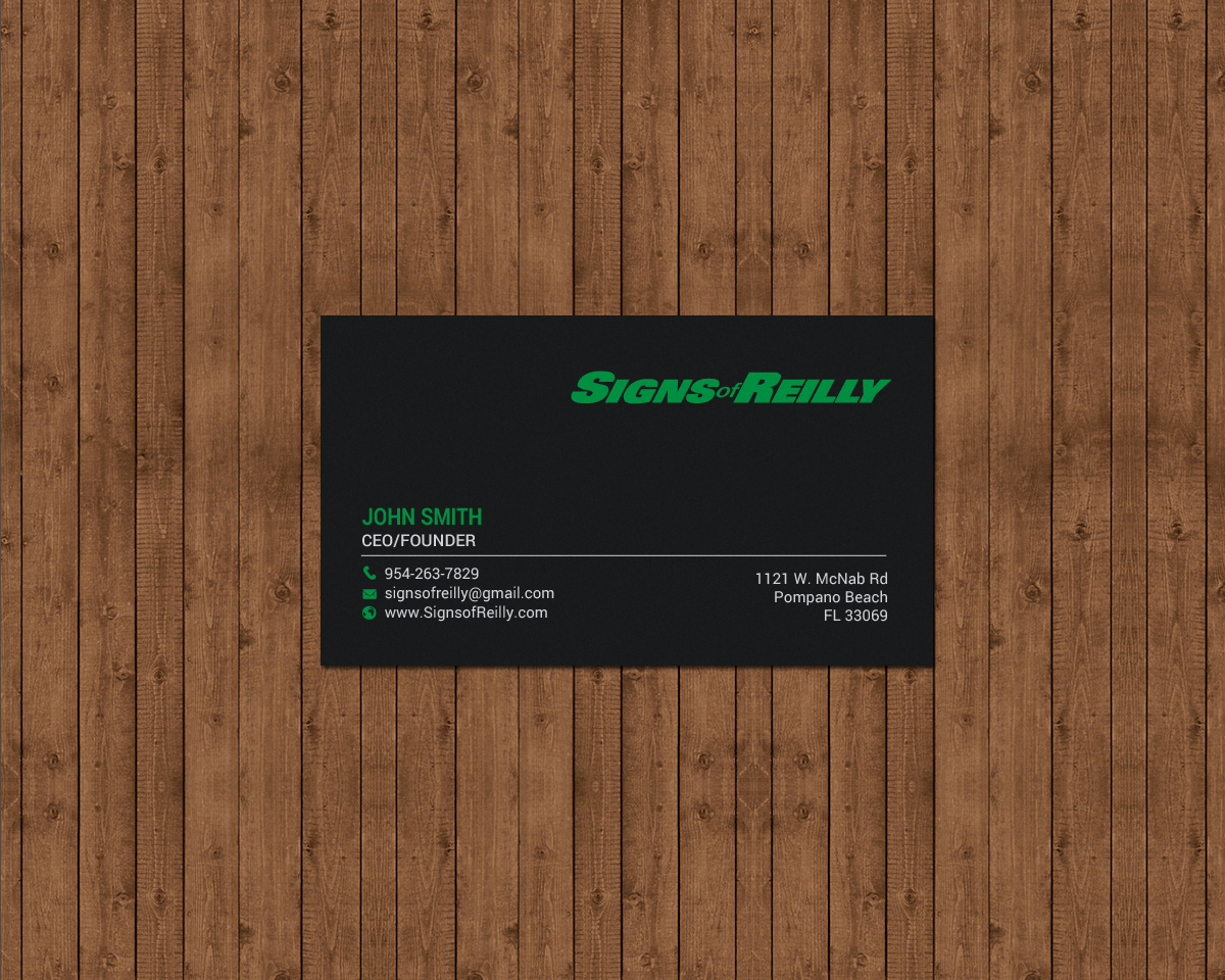 Business Card Design by chandrayaan.creative for Signs of Reilly | Design #16695818