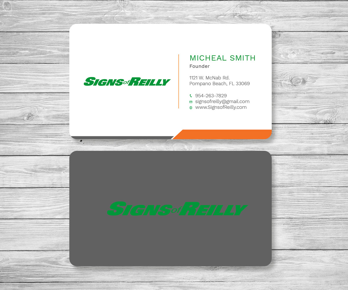 Business Card Design by Graphic Flame for Signs of Reilly | Design #16692143