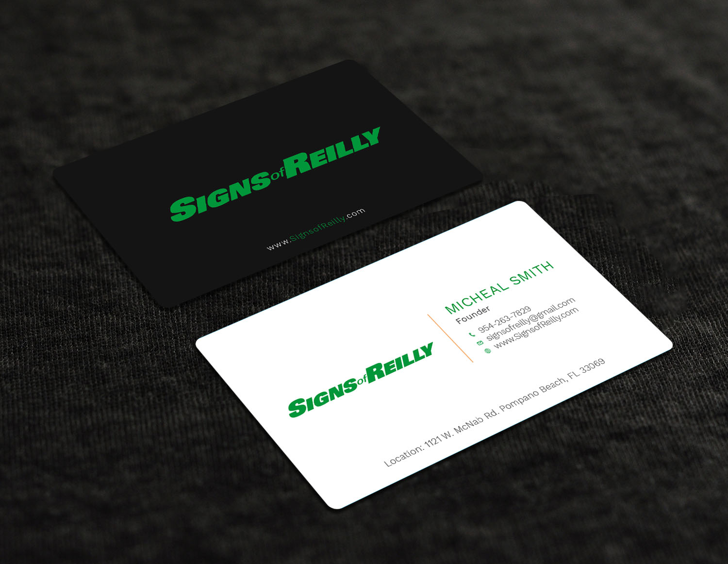 Business Card Design by Graphic Flame for Signs of Reilly | Design #16692147