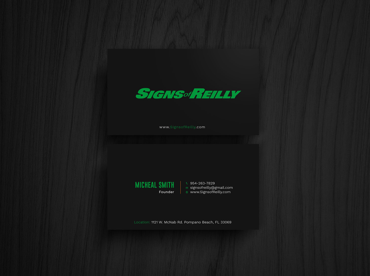 Business Card Design by Graphic Flame for Signs of Reilly | Design #16692163