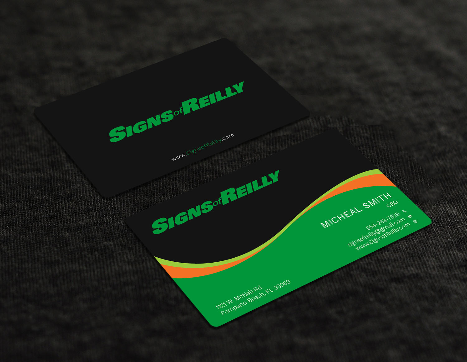 Business Card Design by Graphic Flame for Signs of Reilly | Design #16692167