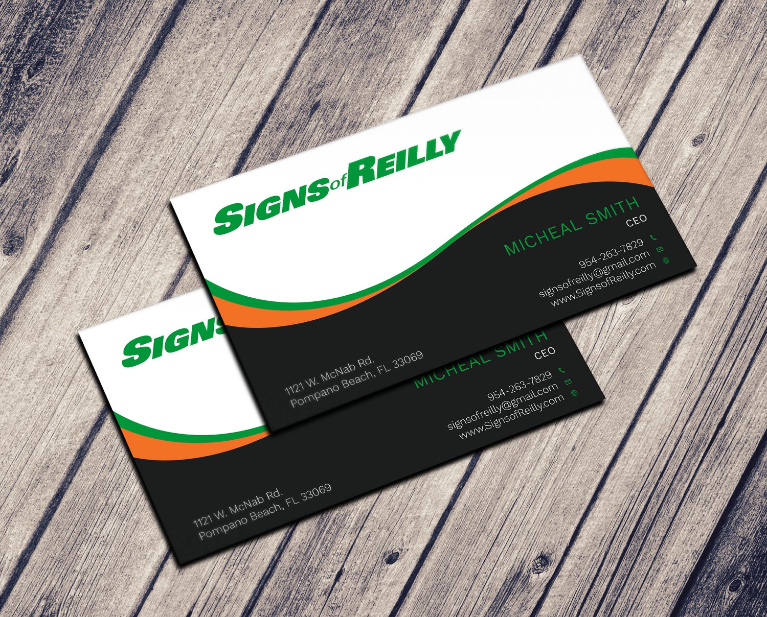 Business Card Design by Graphic Flame for Signs of Reilly | Design #16692169