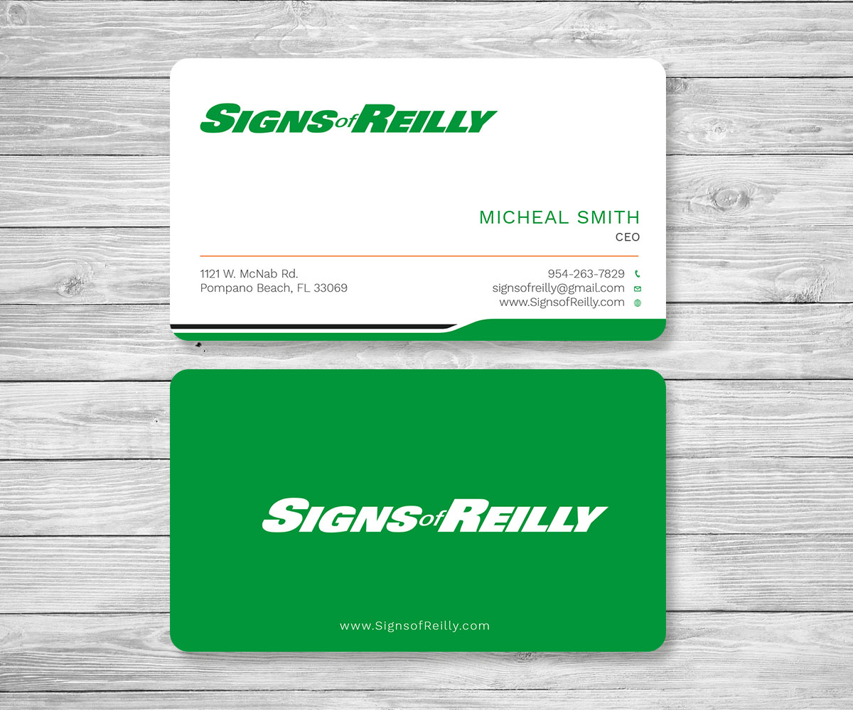 Business Card Design by Graphic Flame for Signs of Reilly | Design #16692217