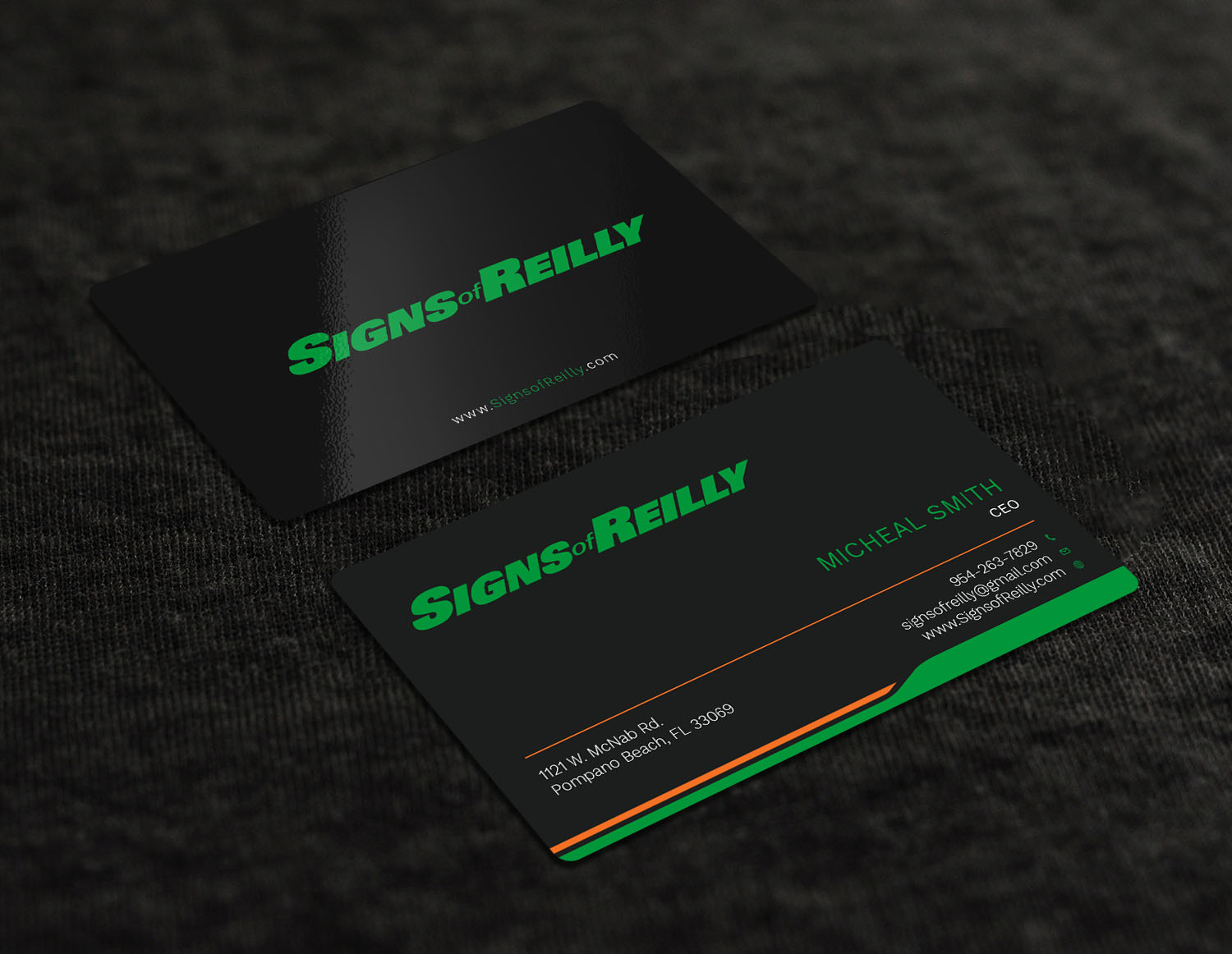 Business Card Design by Graphic Flame for Signs of Reilly | Design #16692220