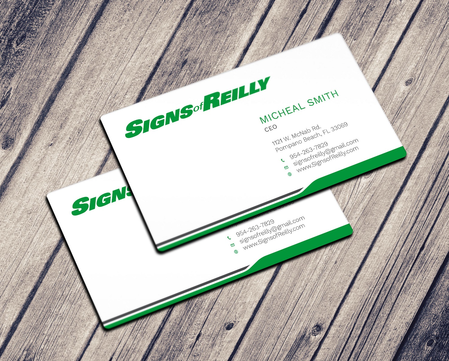 Business Card Design by Graphic Flame for Signs of Reilly | Design #16692222