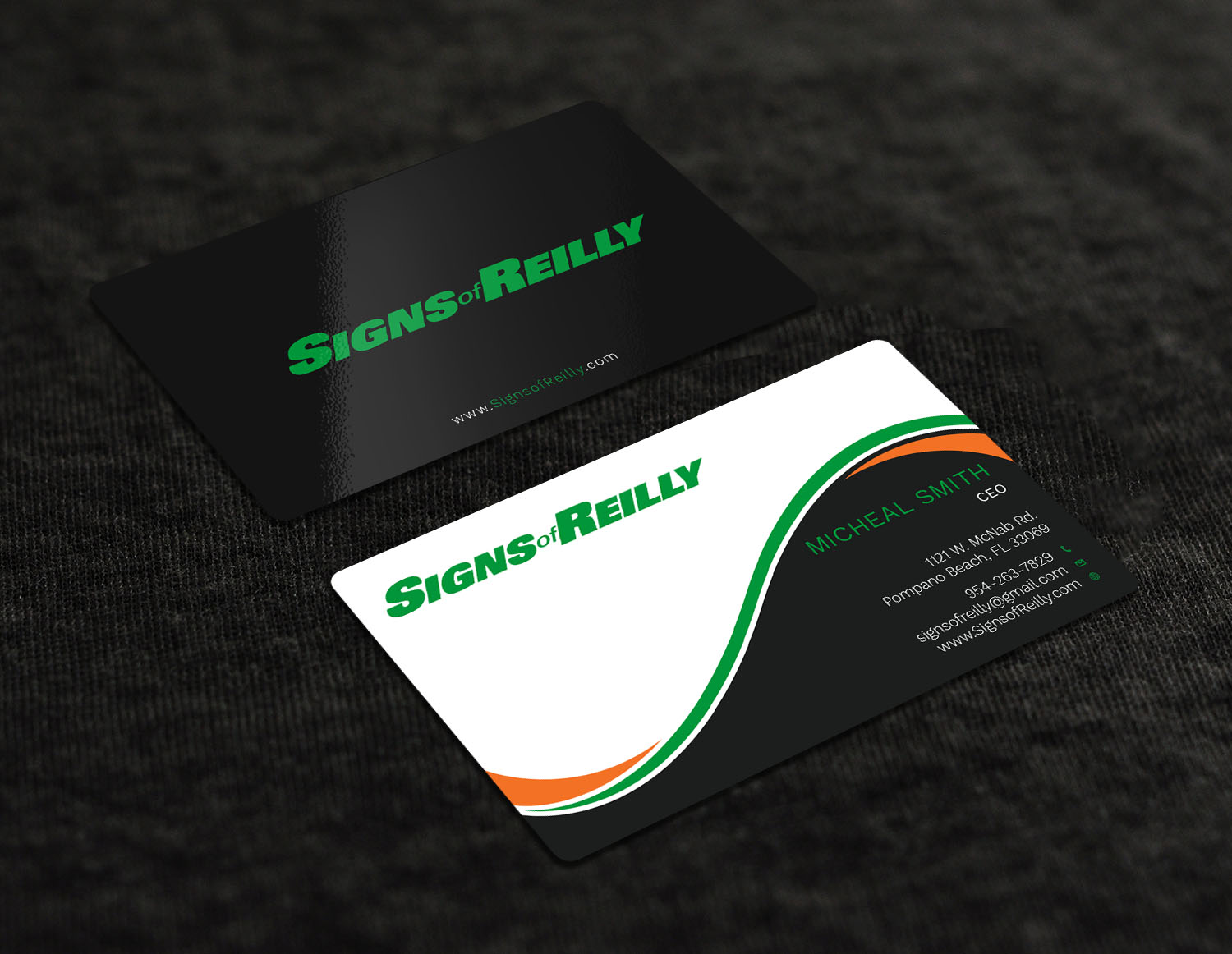 Business Card Design by Graphic Flame for Signs of Reilly | Design #16692257