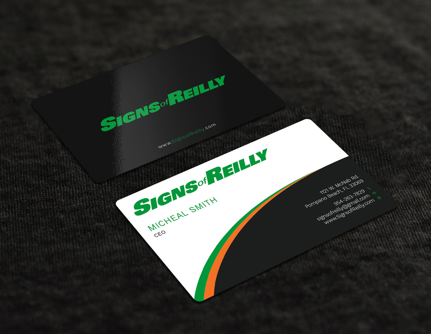 Business Card Design by Graphic Flame for Signs of Reilly | Design #16692260