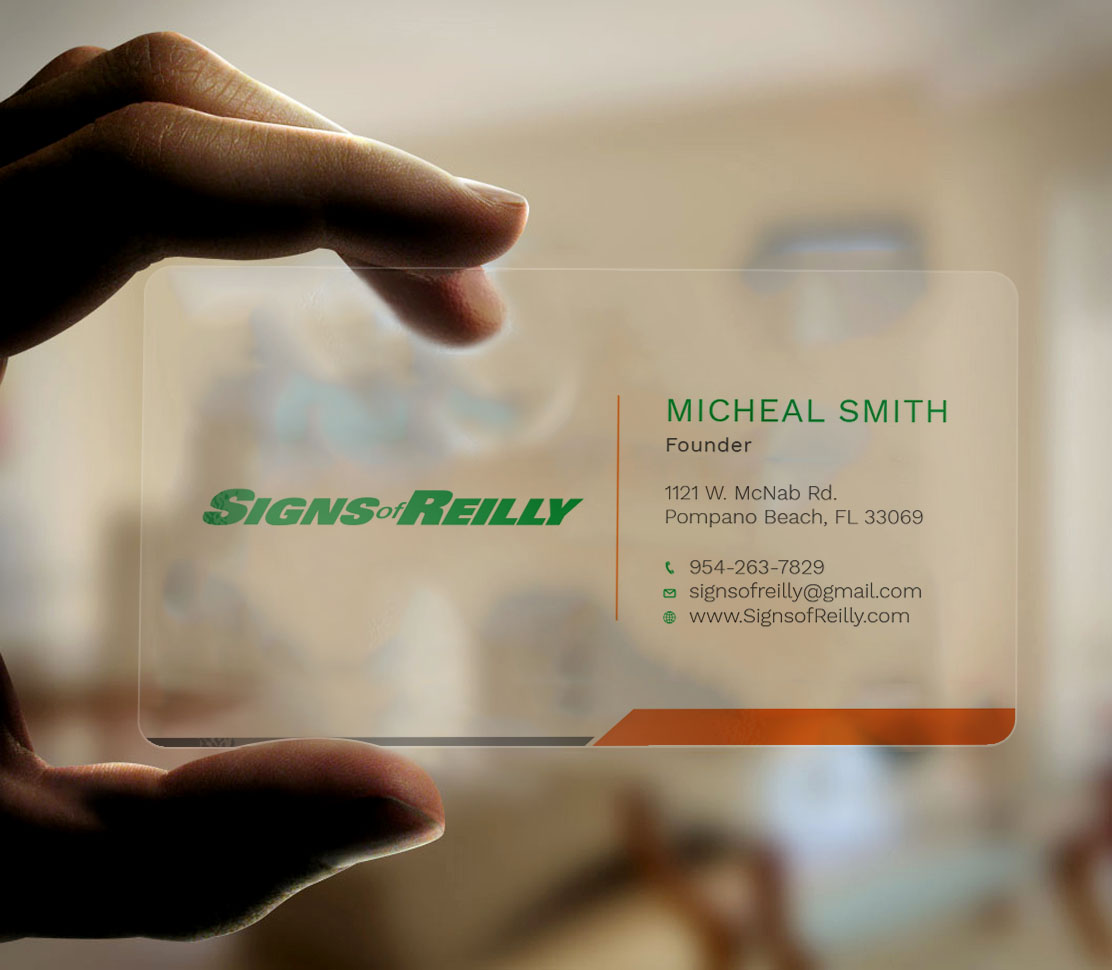 Business Card Design by Graphic Flame for Signs of Reilly | Design #16692262