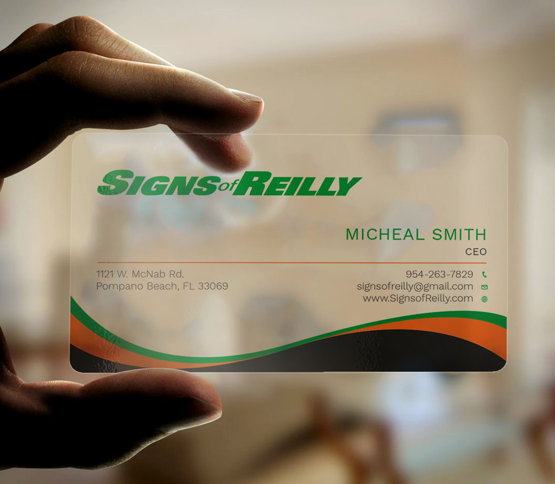 Business Card Design by Graphic Flame for Signs of Reilly | Design #16692274