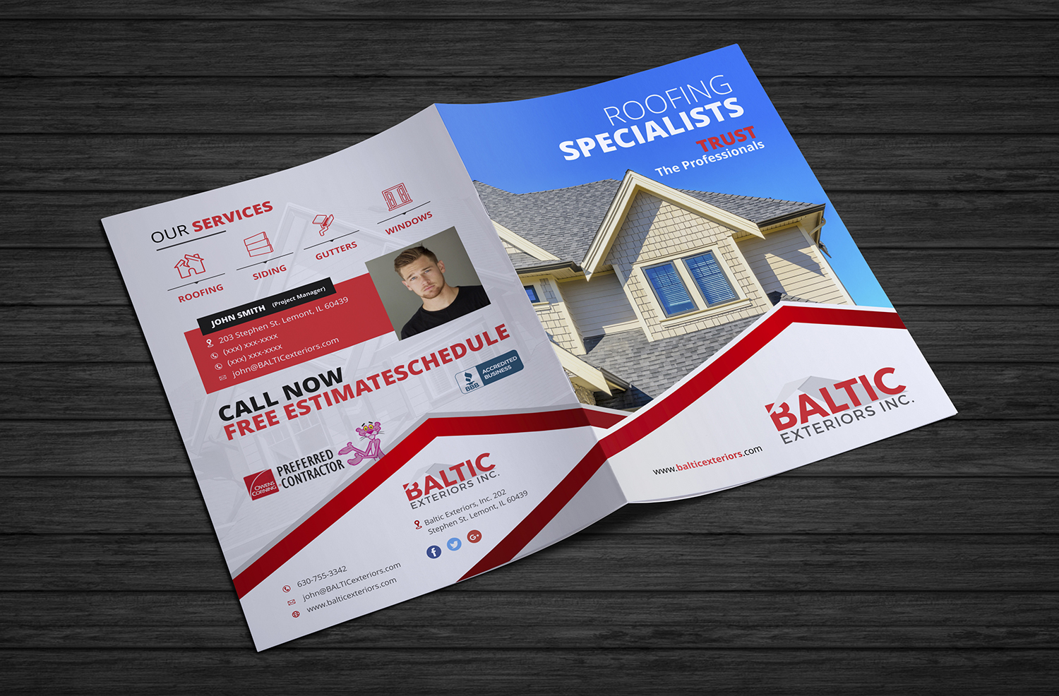 Diseño de Brochure por ecorokerz para Baltic Exteriors | Diseño #16696207