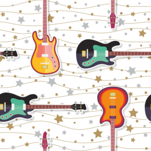 Guitar Themed Holiday Wrapping Paper Design | Diseño Gráfico por DesignFive