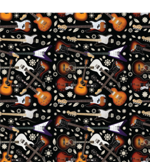 Guitar Themed Holiday Wrapping Paper Design | Graphic Design by Adi Saos