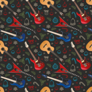 Guitar Themed Holiday Wrapping Paper Design | Diseño Gráfico por pinterferenc86
