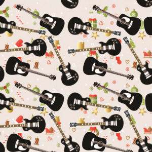 Guitar Themed Holiday Wrapping Paper Design | Diseño Gráfico por 5SD solutions