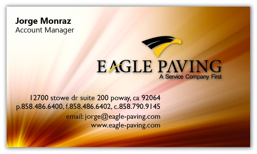Business Card Design by Artikrafts for Eagle Paving | Design #610708