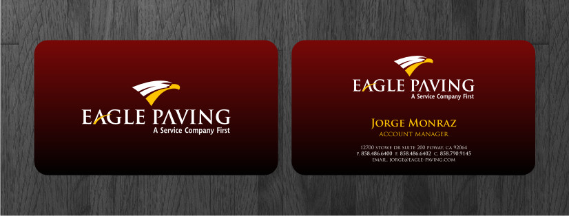 Business Card Design by Atvento Graphics for Eagle Paving | Design #611327
