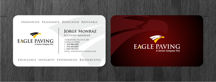 Business Card Design by Atvento Graphics for Eagle Paving | Design #611329