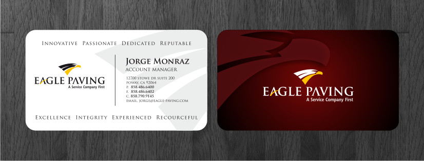 Business Card Design by Atvento Graphics for Eagle Paving | Design #611330