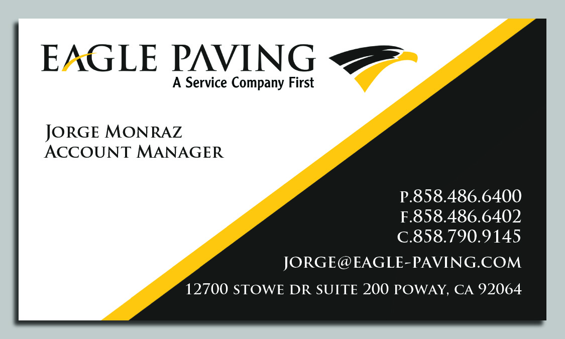 Business Card Design by Taylor for Eagle Paving | Design #610235